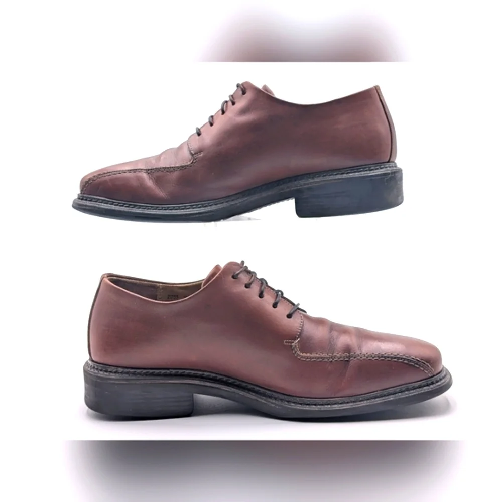 Bostonian Strada Mens Leather Lace-Up Dress Shoes Sz 10.5 Brown Made In Italy